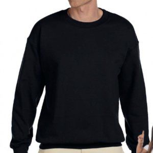 NWOT Gildan G180 Adult Heavy Blend Adult 8 oz 5050 Fleece Crew Black